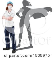 Poster, Art Print Of Superhero Nurse Doctor Woman Super Hero Shadow