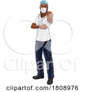 02/19/2024 - Black Woman Medical Doctor Nurse Pointing