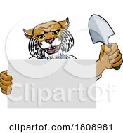 02/19/2024 - Gardener Wildcat Cartoon Tool Handyman Mascot