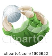 Poster, Art Print Of Golf Ball Claw Cartoon Monster Animal Hand