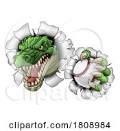 02/20/2024 - Crocodile Dinosaur Alligator Baseball Sport Mascot