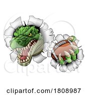 Poster, Art Print Of Crocodile Dinosaur Alligator Football Sport Mascot