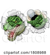 02/19/2024 - Crocodile Dinosaur Alligator Golf Sports Mascot