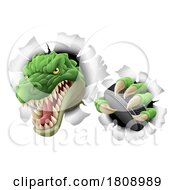 Poster, Art Print Of Crocodile Dinosaur Alligator Hockey Sports Mascot