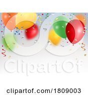 Poster, Art Print Of Colorful Confetti And Party Balloon Background