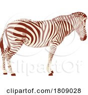 Poster, Art Print Of Plains Zebra Side View Isolated Background Wpa Art