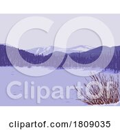 Poster, Art Print Of Echo Lake With Mount Blue Sky In The Colorado Rocky Mountains Wpa Poster Art
