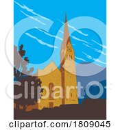 Poster, Art Print Of Hallstatt Lutheran Church In The District Of Gmunden Austria Wpa Poster Art