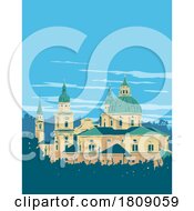Poster, Art Print Of Cathedral Of Saints Rupert And Vergilius In Salzburg Austria Wpa Poster Art