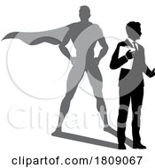 02/22/2024 - Superhero Business Man With Super Hero Shadow