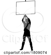 02/22/2024 - Protest Rally March Picket Sign Silhouette Person