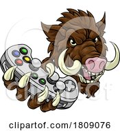 02/23/2024 - Boar Wild Hog Razorback Warthog Pig Gaming Mascot