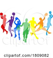 Poster, Art Print Of Basketball Silhouette Players Player Silhouettes
