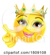 Queen Princess Emoticon Gold Crown Cartoon Face