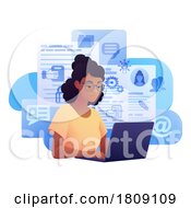 Poster, Art Print Of Woman College Student Online Application Laptop