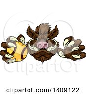 02/24/2024 - Boar Wild Hog Razorback Warthog Softball Mascot