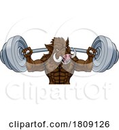 Poster, Art Print Of Boar Razorback Hog Weight Lifting Gym Mascot