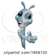 Poster, Art Print Of Alien Grey Gray Fun Cartoon Character
