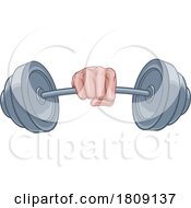 02/24/2024 - Weight Lifting Fist Hand Holding Barbell Concept