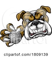 Bulldog Dog Animal Golf Ball Sports Mascot