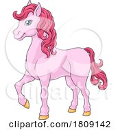 Horse Cartoon Cute Animal Character Illustration