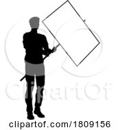 02/25/2024 - Protest Rally March Picket Sign Silhouette Person