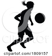 02/25/2024 - Female Soccer Football Player Woman Silhouette