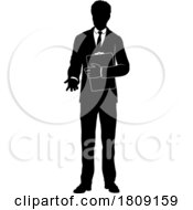 02/25/2024 - Business People Man With Clipboard Silhouette