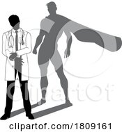 02/25/2024 - Superhero Doctor With Super Hero Shadow Silhouette