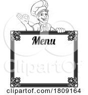 02/25/2024 - Chef Cook Baker Cartoon Man Menu Sign Background