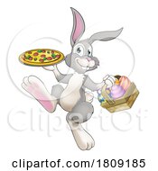 02/26/2024 - Easter Bunny Rabbit Cartoon Pizza Restaurant Chef