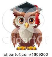 Poster, Art Print Of Wise Owl Bird Cartoon Graduation Professor Teacher