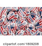 Poster, Art Print Of 2024 Election Campaign Buttons With The Usa Flag