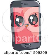 Poster, Art Print Of Cartoon Chibi Smartphone With A Heart Button