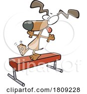 Clipart Cartoon Of A Dog On A Balance Beam by toonaday