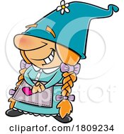 Poster, Art Print Of Clipart Cartoon Of A Happy Lady Gnome