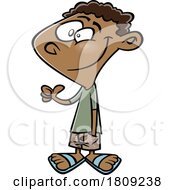 Clipart Cartoon Of A Happy Boy Giving A Thumb Up by toonaday