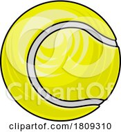 Poster, Art Print Of Tennis Ball Cartoon Sports Icon Illustration