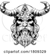03/03/2024 - Viking Warrior Man Strong Mascot Face In Helmet