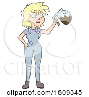 Poster, Art Print Of Cartoon Handy Woman With Caffeine Jitters