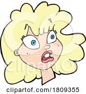 Poster, Art Print Of Cartoon Shocked Blond Womans Face
