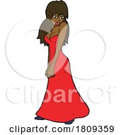 Poster, Art Print Of Cartoon Black Woman In A Dress