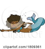 Cartoon Black Mermaid