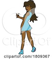 Cartoon Black Woman In A Dress by lineartestpilot