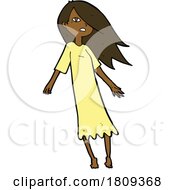 03/05/2024 - Cartoon Black Woman In A Dress