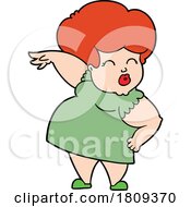 Poster, Art Print Of Cartoon Red Haired Woman