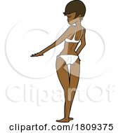 Cartoon Black Woman Swimsuit Or Lingerie Model