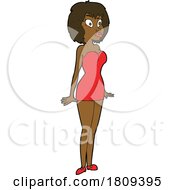 03/06/2024 - Cartoon Black Woman In A Dress