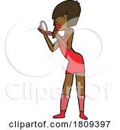 Cartoon Black Woman In A Dress by lineartestpilot