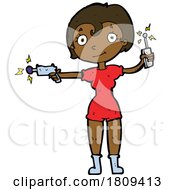 Cartoon Futuristic Black Woman